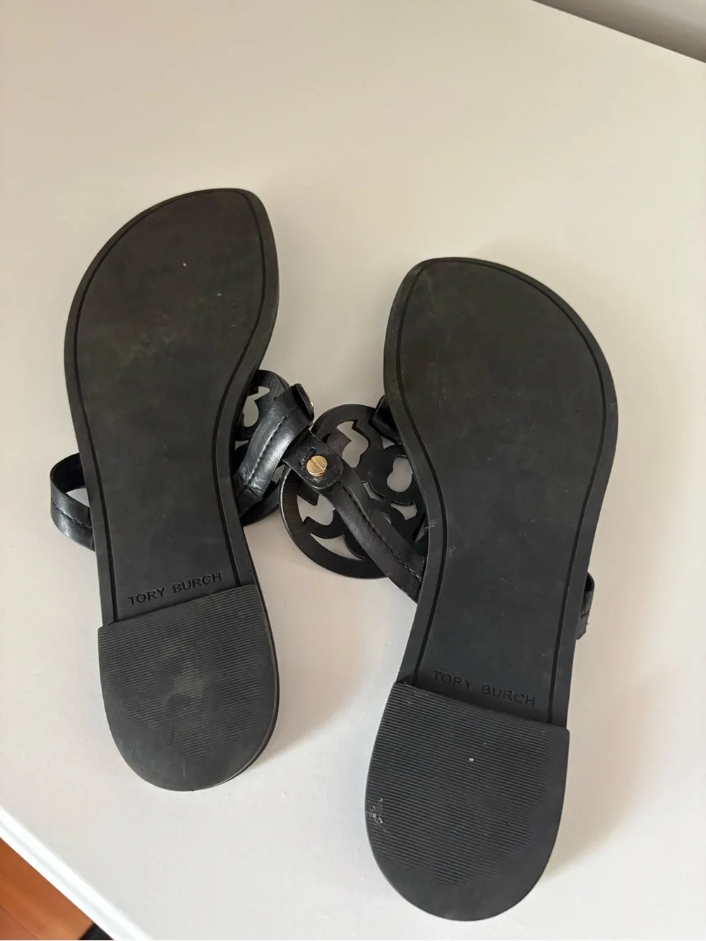 Tory Burch Black Miller Thong Sandals